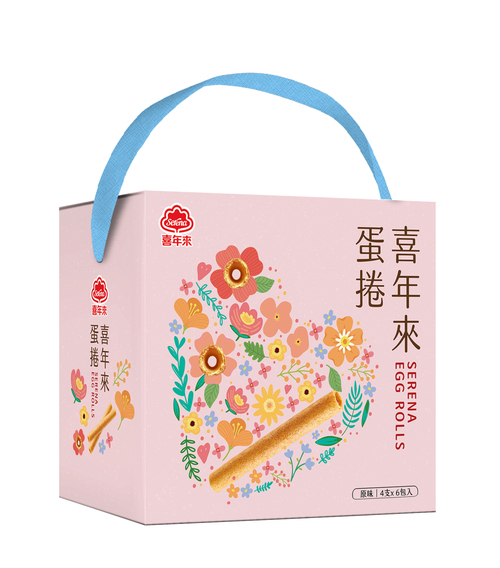 喜年來原味蛋捲樂福禮盒 <br> 384g (4支×6包入)  |產品介紹|禮盒