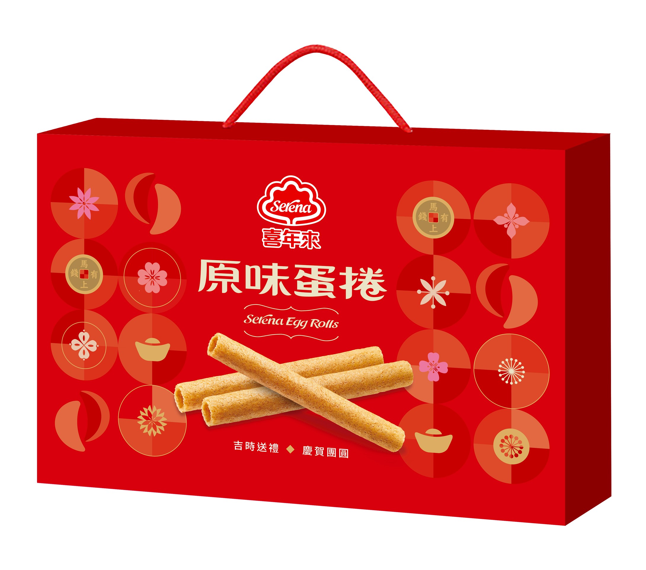 喜年來</br>原味蛋捲吉慶禮盒</br> 384g (4支×6包入)